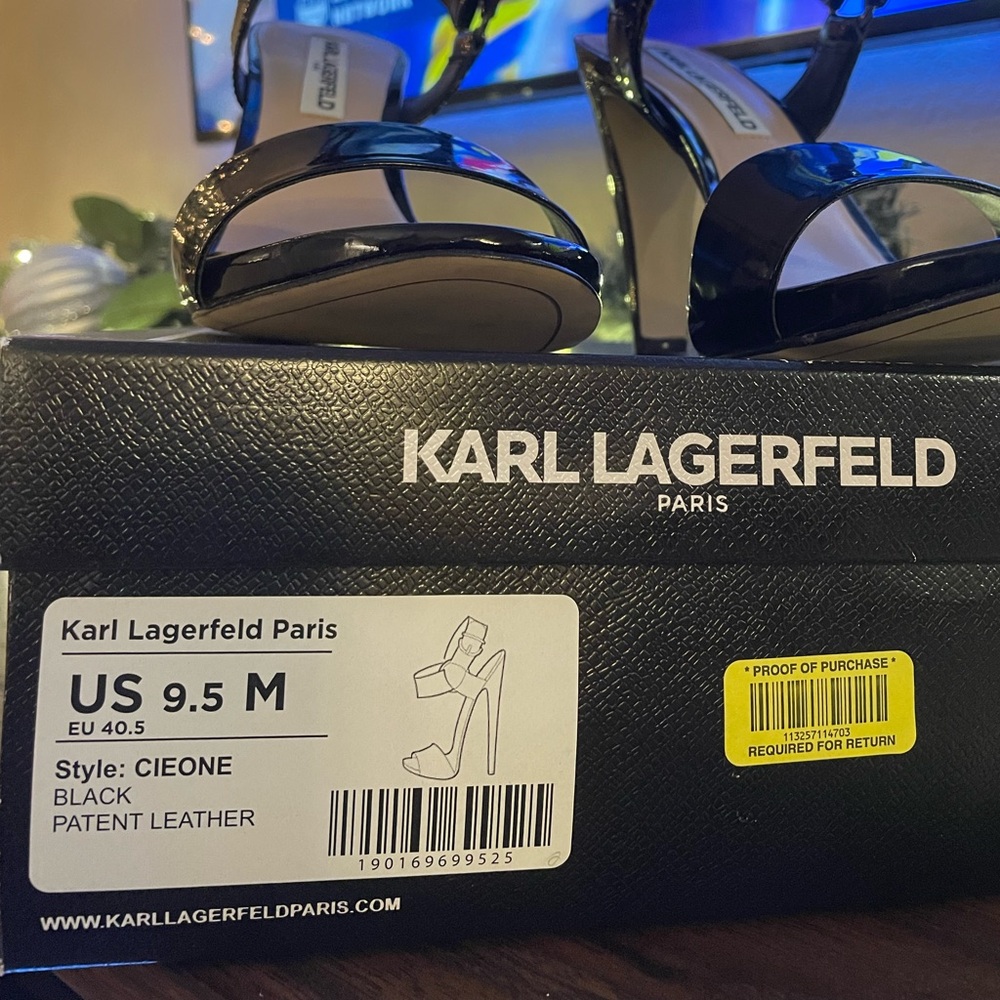 NWT Karl Lagerfield Paris Corine Patent Leather Heels. Sz. 9.5 - Picture 5 of 9